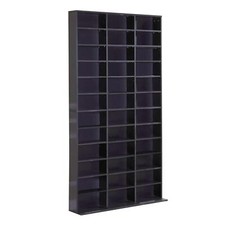 HOMCOM CD DVD Media Storage Shelves Display Shelf Racks Wooden Frame Black New