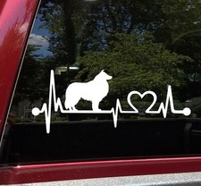 Collie Heartbeat Vinyl Decal |