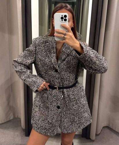 Zara belted oversized blazer - belted,