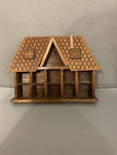 Vintage Wooden House for Displaying 11 Thimbles