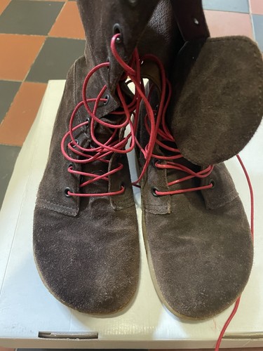 Dark brown suede - suede, calf
