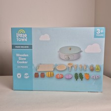 Aldi Little Town Slow Cooker Set Age 3+ Wooden Kitchen Appliances Toy