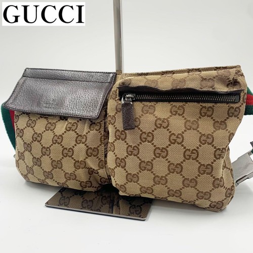 Gucci canvas waist bag belt - gg,