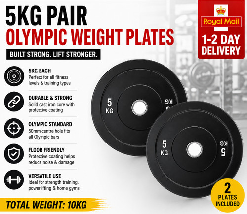 5kg black olympic rubber - olympic,