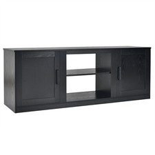 58" TV Stand Entertainment Console Center W/ Storage Cabinets-Black