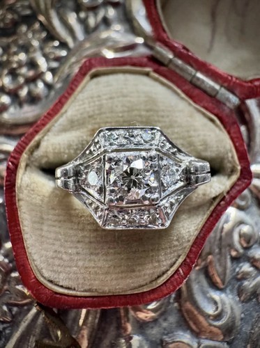 Art deco platinum old cut - platinum,