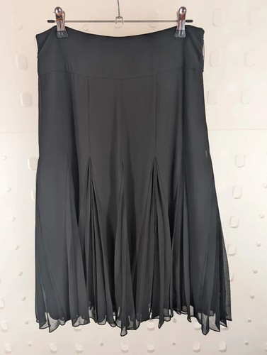 Coast black chiffon godet - black,
