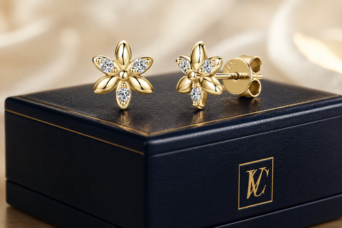 9ct yellow gold - 9ct, flower
