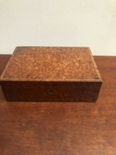 Vintage Wooden Jewellery Trinket Box with burl Wood Veneer