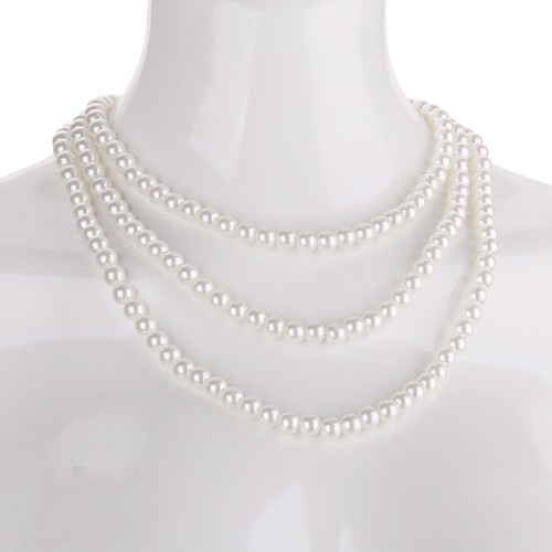 Long pearl necklace 150cm - long,
