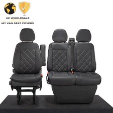 IVECO DAILY FRONT SEAT COVERS LEATHERETTE TAILORED (2014-2022) BLACK 1026