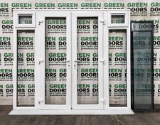 FRENCH DOORS WITH SIDE LIGHTS WINDOWS EXTERNAL USED UPVC WHITE PATIO OUTWARDS