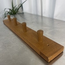 Vintage Laura Ashley Coat Rack 4 Hook Wall Mounted Wooden Pegs Farmhouse Cottage