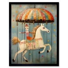 Folk Art Whimsical Carousel
