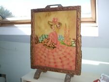CANADIAN HAND PAINTED PORTRAIT OF A DANCING GIRL FIRE SCREEN BY BILLIE RICHARDS