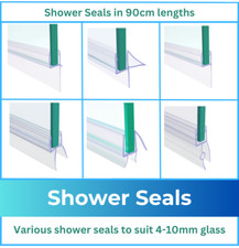 Shower Seal Strip  For 4–10mm Glass – 900mm Bath Shower Screen Seal - Easy fit