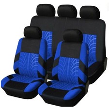 CAR SEAT COVERS PROTECTORS UNIVERSAL WASHABLE DOG PET FULL SET FRONT REAR BLUE