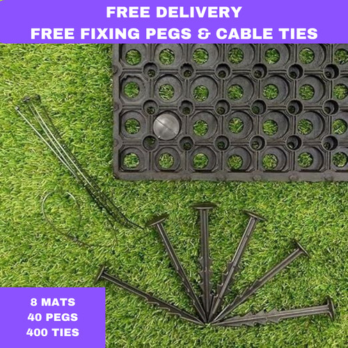 Rubber grass mats 23mm - 8x,