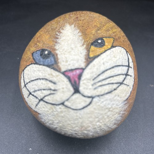 Hand painted and signed rock - hand,