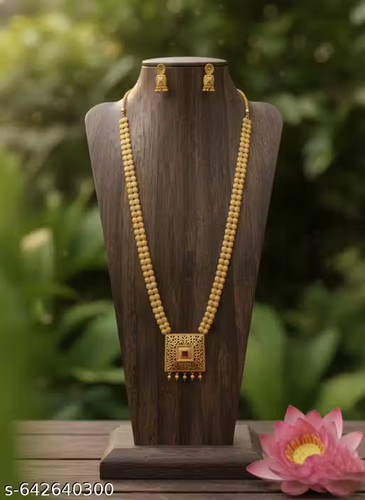 Gold temple jewellery set - gold,