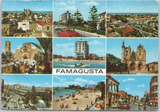 Vintage Postcard Old and new town Famagusta Cyprus Coastal Scenes