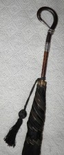 Edwardian Ladies Black Umbrella Silver Collar & Crown Hallmarked 1904 M Jacobs