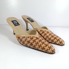 Jeffery West Leather Shoes Women's Size UK 5 Brown Kitten Heel Open Back
