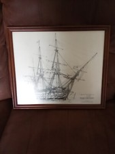 HMS Victory Print of A Drawing By John Eggitt 1979