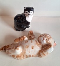 Pair Of Ceramic Artwork Winstanley Style Cats Signed