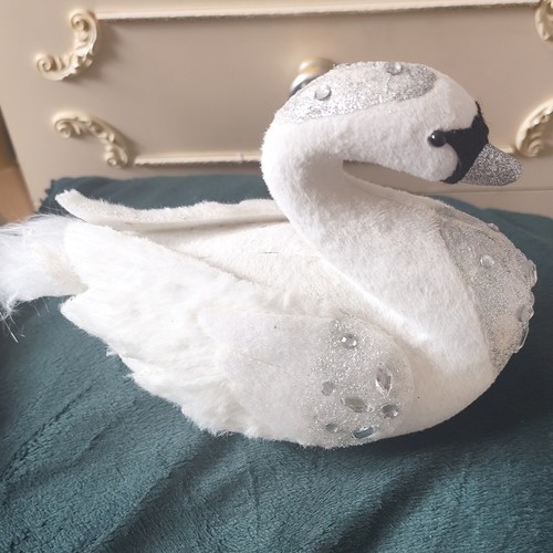 Swan fabric door stop - door, glitter