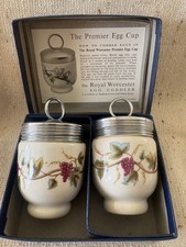 Pair of Royal Worcester Single size Egg Coddlers in the BACCHANAL pattern Boxed