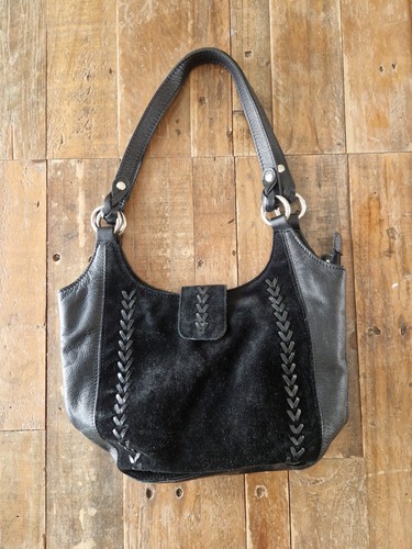 Hotter black leather hobo bag
