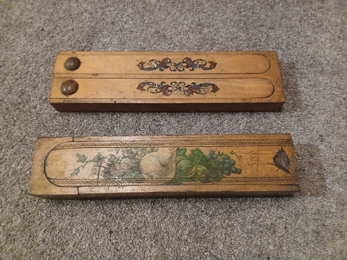 Vintage wooden pencil box - vintage, x2