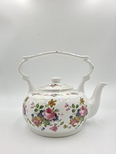 Arthur Wood Kettle Teapot Vintage 1980s Floral Design Shaped Like A Kettle
