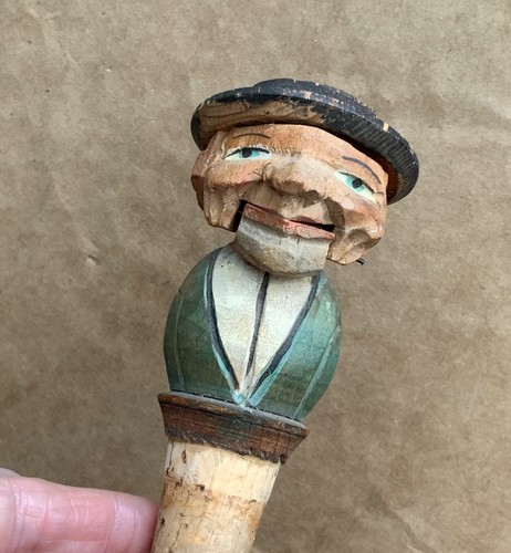 Vintage carved wood figural - vintage,