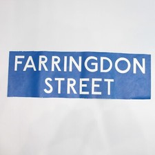 Farringdon Street bus blind destination London vintage printed tyvek original 