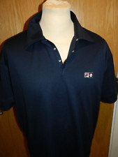 Vintage Fila Performance Mens XL 90s  Navy Golf Polo shirt pop stud collar  Rare