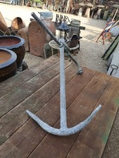 Vintage Galvanise Steel Boat Anchor Garden Display  Statue Sea Side