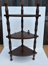 Vintage Wooden Corner Shelves - Small Corner Wall Shelf - Freestanding Shelf GC