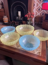 Vintage Addis Plastic Retro Party Serving Salad Bowls Picnic Fruit Set
