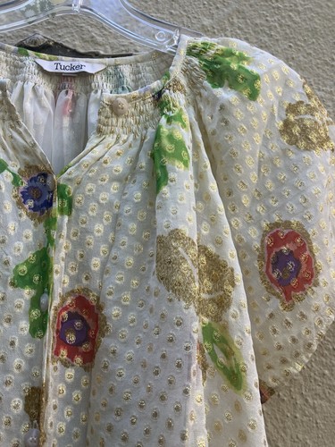 Tucker smocked silk ivory - tucker,