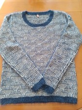 Sweewe Jumper Blue feather glitter yarn sweater M/L