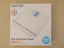 Salter Max Digital Bathroom Scale 250kg | Large LCD Display Slim Design White