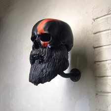Motorcycle Helmet Skull with Beard Rack Helmet Holder Helmet Hanger Wall Mount