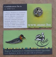 MME RED NECKED PHARALOPE Charity Pin Badge RSPB Interest