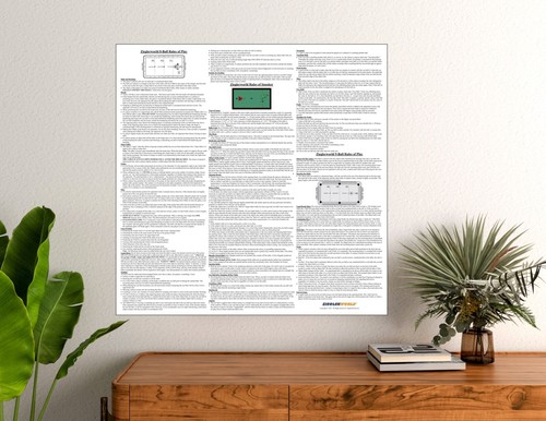 Billiard table rules poster - table,