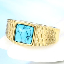 Men Women Gold Blue Stone