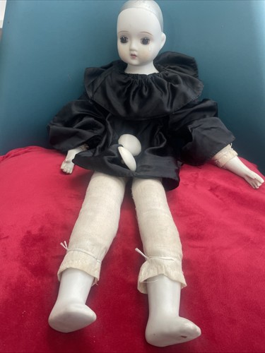 Vintage pierrot doll porcelain - doll,