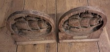 Teak Bookends - HMS Iron Duke 1916