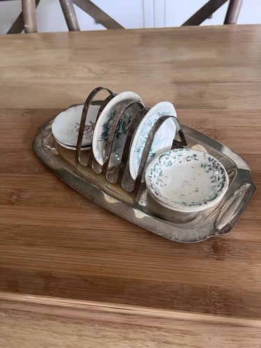 Silver plate toast rack - silver,
